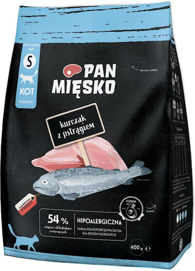 Pan Miesko Dry Food for Adult Cats with Chicken / Trout 0.4kg