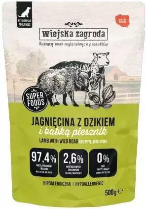 Wiejska Zagroda Jagnięcina Z Dzikiem Karma Mokra Dla Psa 500g