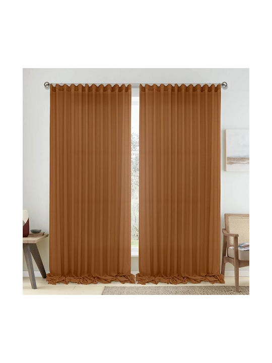Lino Home Κουρτίνα με Τρέσα Κόκκινη 150x295εκ.