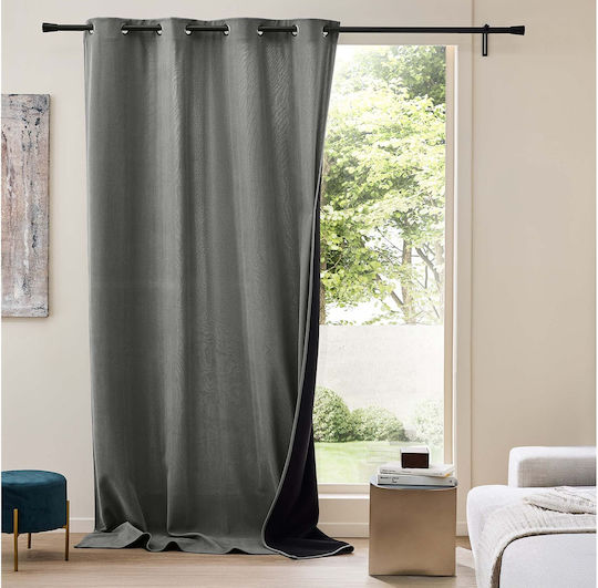 Douceur d'Intérieur Vorhang Fenster mit Grommet Gray 140x260cm