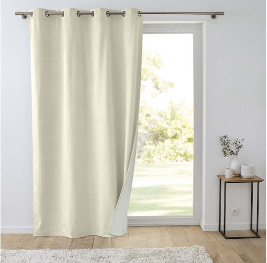 Douceur d'Intérieur Perdea de Întunecare de Fereastră cu Capse Bej 140x260cm