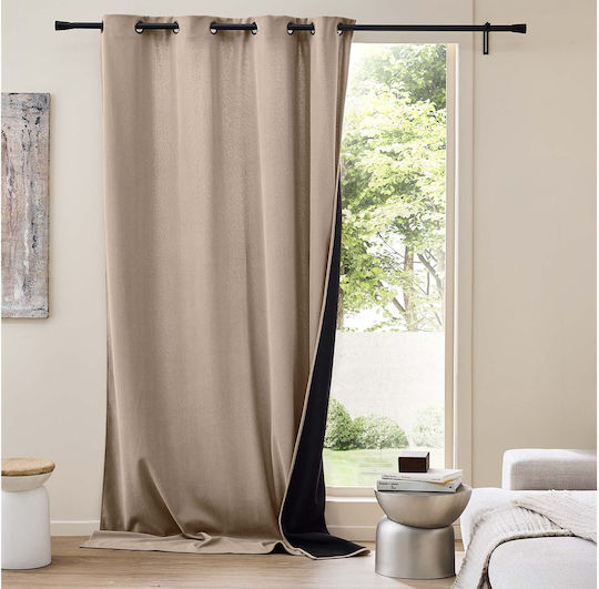 Douceur d'Intérieur Curtain Window with Grommet Brown 140x260cm