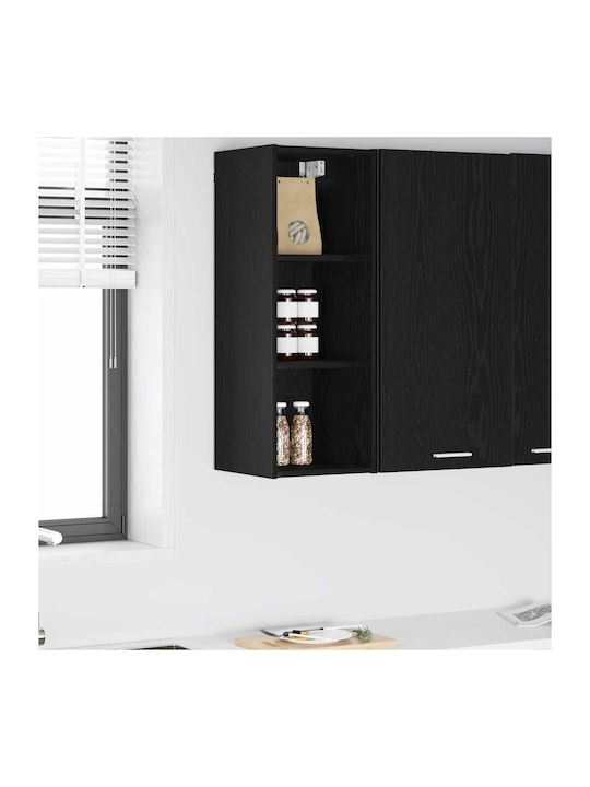 Cabinet Wall with Countertop Black 30x29.5x80cm