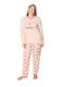 Modalove Winter Damen Pyjama-Set Salmon