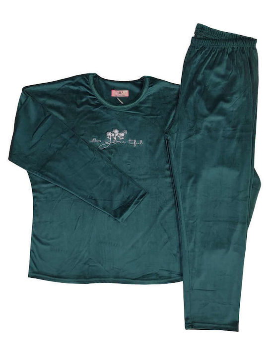 Pijamangel Winter Women's Pyjama Set Petrol Blue