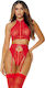 Forplay I Heart You Lingerie Set Red 3pcs