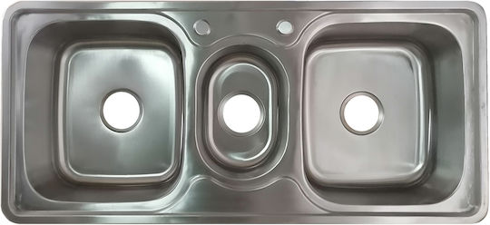 Ένθετος Νεροχύτης Αριστερός Inox Μ105xΠ49cm Ασημί