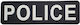 Police Back Badge PVC 25.5 x 7.5 cm Black White