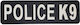 Police K9 Back Badge PVC 25.5 x 7.5 cm Black White
