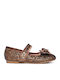 Kids Ballerinas with Hoop & Loop Closure Brown