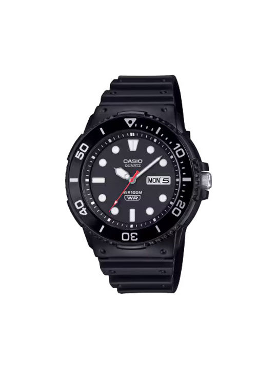 Casio Ανδρικό Ρολόι Μπαταρίας με Μαύρο Καουτσού...