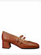 Leder Pumps Tabac Braun
