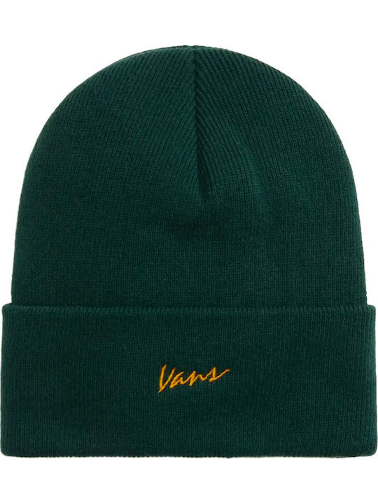 Tall Cuff Beanie Beanie Knitted in Green color