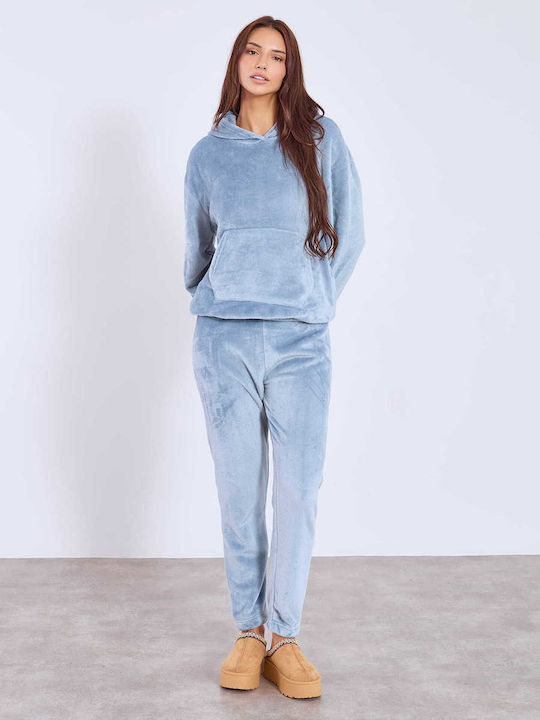 Celestino Σετ Φόρμας Fleece Loose Fit Γαλάζιο