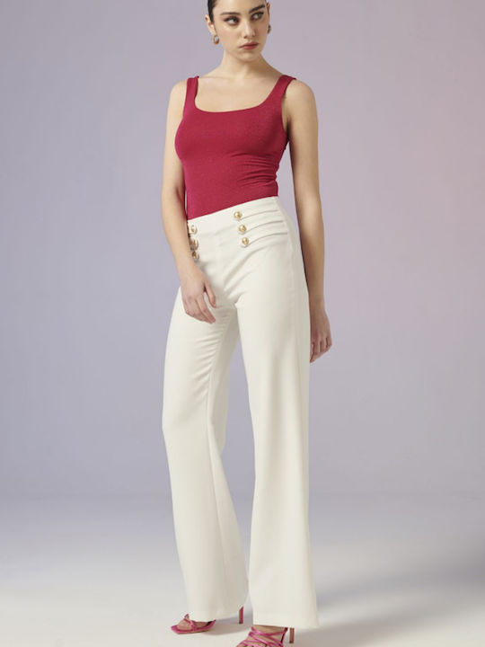 R.R. Femeiesc Tesatura Pantaloni Clopot White