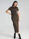 Bleistift Midi Rock Khaki