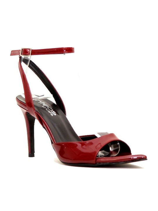Sandals from Patent Leather Burgundy