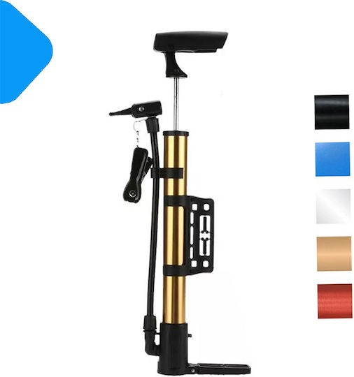 Mini Τρόμπα Αέρος Χεριού 32cm Μηχανής Ποδηλάτου 1422-10 Χρυσό