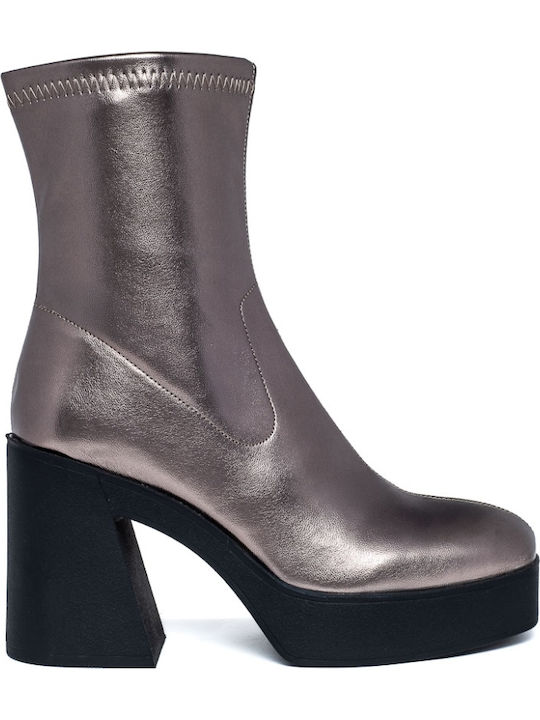 Stiefeletten Damen Silber