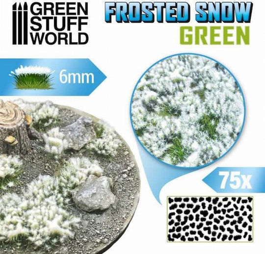 Green Stuff World Frosted Snow Grüne Büschel 6mm 75 Stück