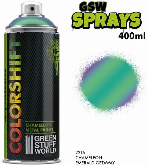 Green Stuff World Chameleon Model Making Paint in Spray Chameleon Emerald Getaway 400ml
