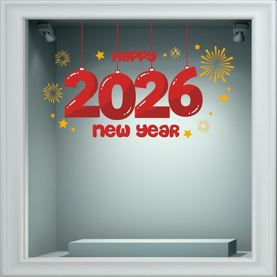 Αυτοκόλλητο Βιτρίνας - Happy New Year 8 - 50cm X 30cm