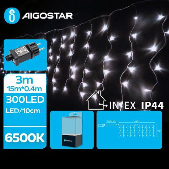 300 Λαμπάκια LED 15μ. x 40εκ. Ψυχρό Λευκό τύπου Κουρτίνα