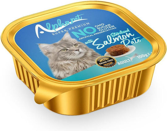 Alpha Pet Nassfutter für Katzen mit Lachs 100gr