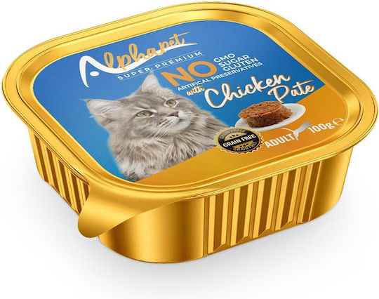 Alpha Pet Hrană Umedă pentru Pisici Adulte cu Pui 100gr