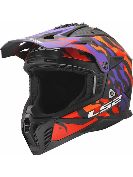 LS2 MX708 Fast II Grotesk Purple/Orange Matt Mo...