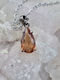 Silver Necklace Orange Tourmaline 3.65 Ct & Steel Chain – Handmade Jewelry