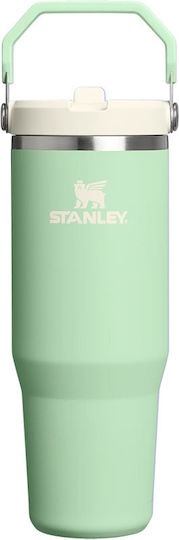 Stanley IceFlow Flip Straw 2.0 Ποτήρι Θερμός 890ml Πράσινο με Καλαμάκι