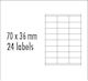 Logo Selbstklebende A4-Etiketten 70x36mm