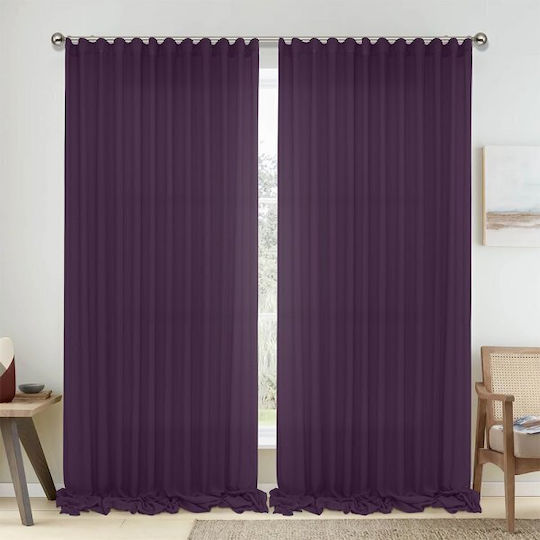 Lino Home Vorhang mit Bleistiftfalten 1010 Lila 295x300cm