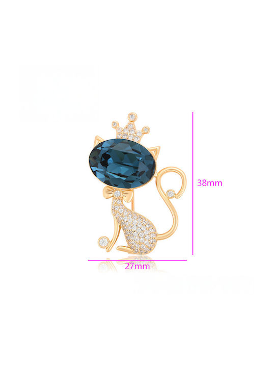 Chrysothemiss Γυναικεία Καρφίτσα Royal Cat Μπλε Κρύσταλλο Σχήμα Γάτας Chrysothemiss Γυναικεία Καρφίτσα Royal Cat Μπλε Κρύσταλλο Σχήμα Γάτας