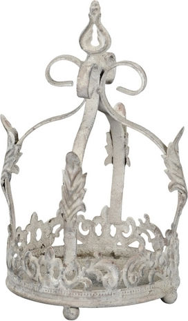 Κορώνα Μεταλλική Δισκάκι Grey 18xυ28cm