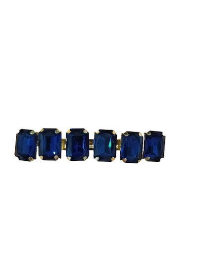Dark Blue Hair Pin Cube Shape Rhinestones