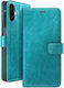 Mayaxess Wallet Case Galaxy A07 Wrist Strap Stand Function Blue Green