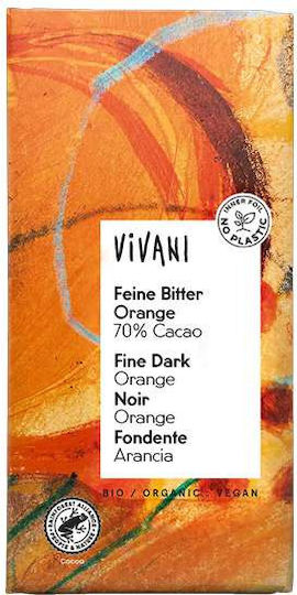 Vivani Био Шоколад Dark Портокал с 70% Какао 80gr 1бр