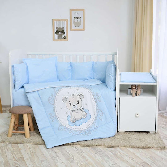 Lorelli Baby Crib Bedding Set Trend Trend 7pcs Blue