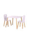 Kids Table Set with Pink Wooden Chairs Chipolino