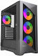 Gembird Fornax 900 Gaming Midi Tower Κουτί Υπολογιστή με Πλαϊνό Παράθυρο και ARGB Φωτισμό Μαύρο