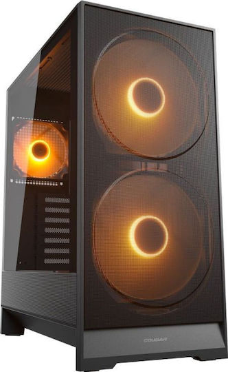 Cougar Airface 180 Gaming Midi Tower Κουτί Υπολογιστή με Πλαϊνό Παράθυρο και ARGB Φωτισμό Μαύρο