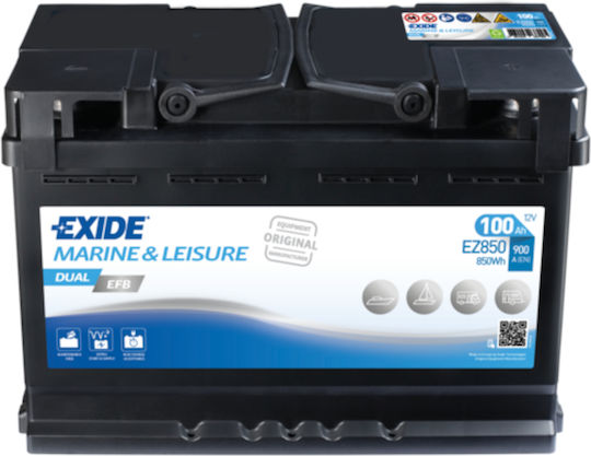 Exide Baterie Barca / Auto / Camion Dual Efb cu Capacitate 100Ah
