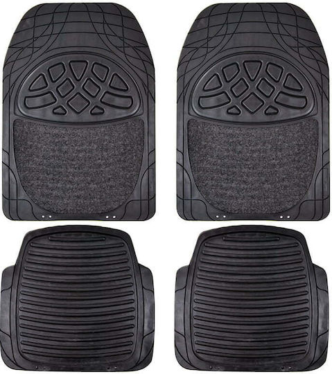 Autoline Set of Front and Rear Mats 4pcs for Toyota Matrix Hyundai Matrix 2020 Black