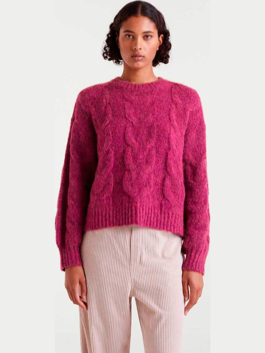 Women's Long Sleeve Sweater Fuchsia