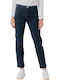 Damen Hoch tailliert Stoff Hose in Geradem Schnitt Blue
