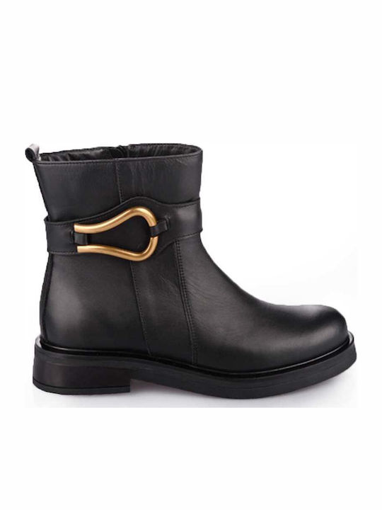 Ghete De Piele Dama Ankle Boots Negre