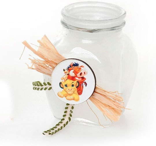 Christening Favor Jar Candle Lion King Kes-108