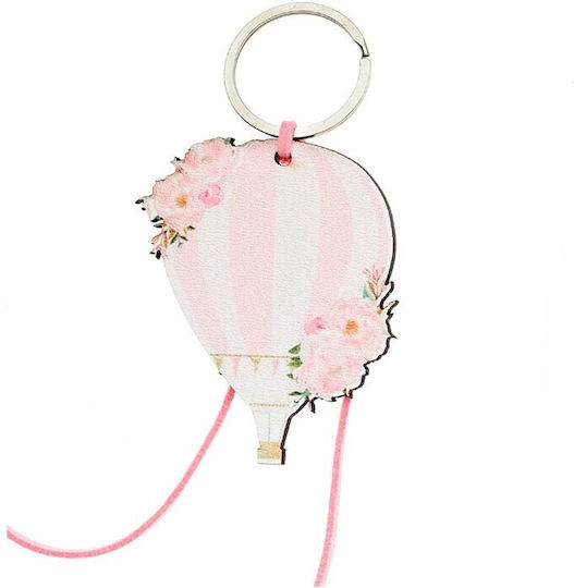 Christening Favor Wooden Keychain Hot Air Balloon Dmp-8